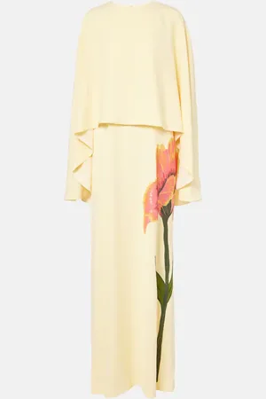 Costarellos Meena floral crÃªpe gown