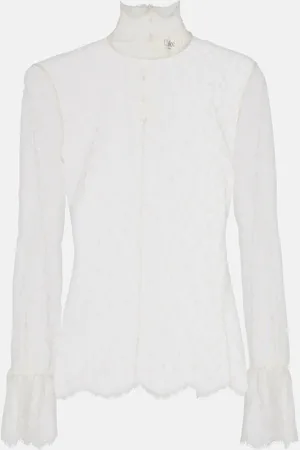 Chloé Sheer floral lace blouse