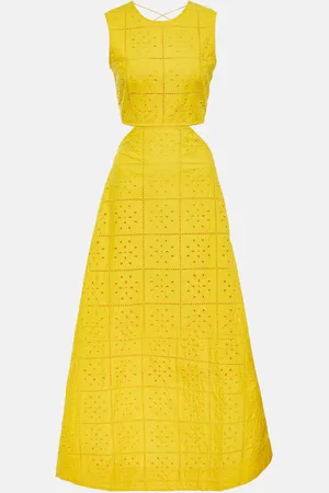 Ganni Broderie anglaise cotton maxi dress