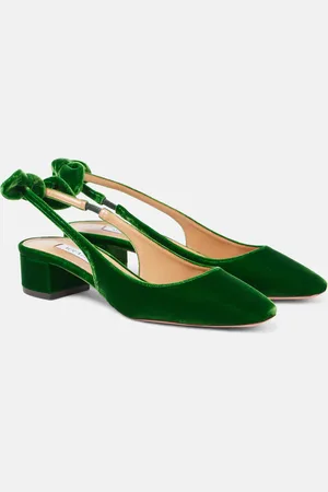 Aquazzura Very Bow Tie 35 velvet slingback pumps