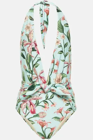 Agua by Agua Bendita Mangostino floral halterneck swimsuit
