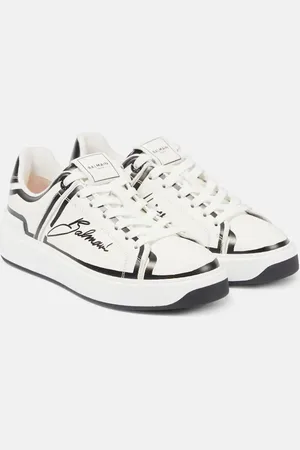 Balmain B-Court logo leather low-top sneakers
