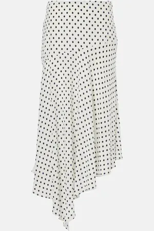 VERONICA BEARD Rosemary polka-dot silk-blend midi skirt