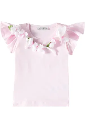 MONNALISA Embellished cotton-blend jersey T-shirt