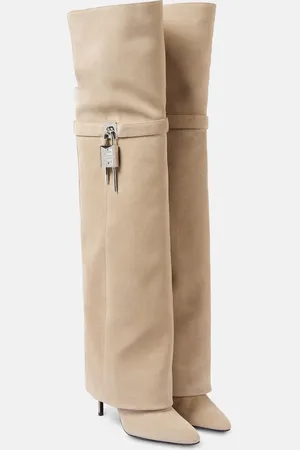 Givenchy Shark Lock 95 suede over-the-knee boots