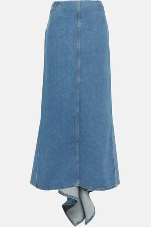 MAGDA BUTRYM Asymmetrical denim maxi skirt
