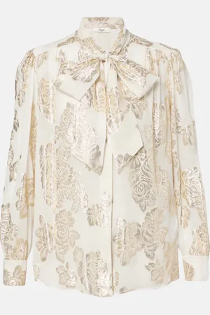 Chloé Floral fil coupÃ© silk-blend lamÃ© blouse