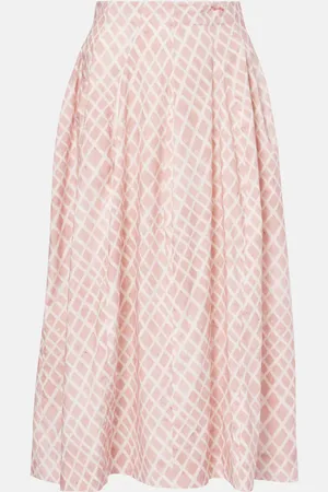 Marni Checked cotton poplin midi skirt
