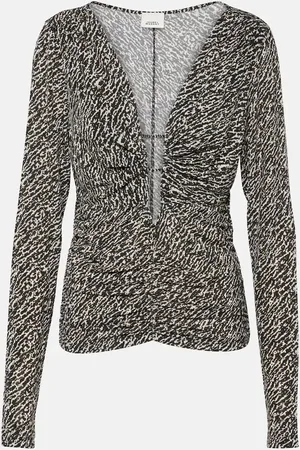 Isabel Marant Laura printed ruched jersey top