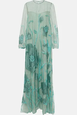 Costarellos Yesenia embroidered tulle gown