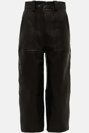 Khaite High-rise straight-leg leather pants