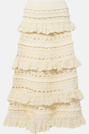 ZIMMERMANN Waverly ruffled crochet midi skirt