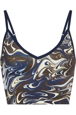 Tory Burch Marble-printed sports bra