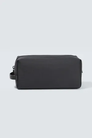 The Row Clovis leather-trimmed toiletry pouch