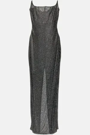 GIUSEPPE DI MORABITO Embellished bustier mesh gown