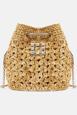 Roger Vivier Tres Vivier raffia-effect bucket bag
