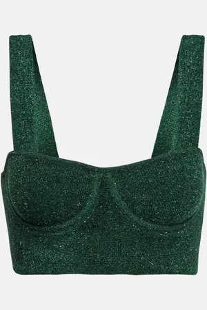 GALVAN Moonlight metallic knit crop top