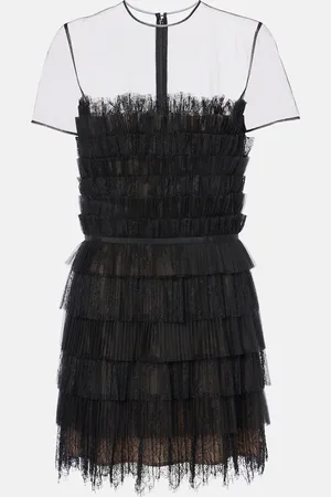 Costarellos Hayla tulle and chantilly lace minidress