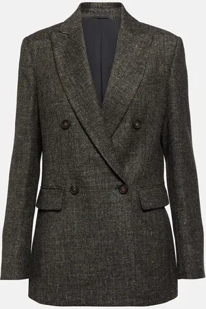 Brunello Cucinelli Double-breasted virgin wool-blend blazer