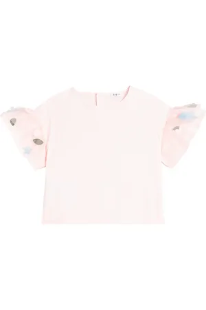 Il gufo Ruffled cotton-blend top