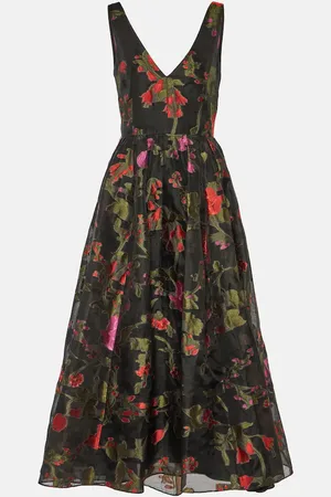 Erdem Floral organza midi dress