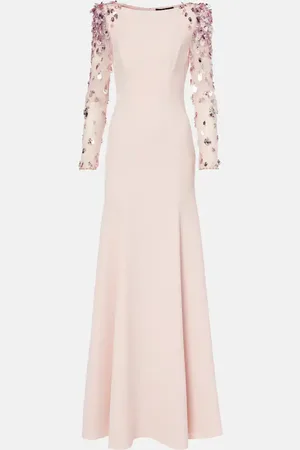 Jenny Packham Embellished crÃªpe gown