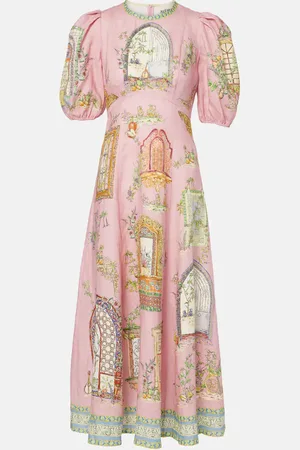 ALÉMAIS Monte printed linen midi dress