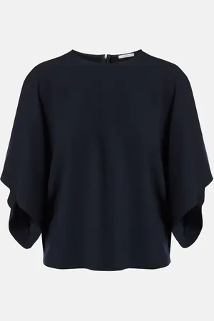 Fforme Tenley draped wool-blend crÃªpe top