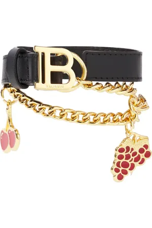 Balmain Chain-detail leather belt