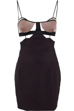 Nensi Dojaka Cutout mesh-paneled minidress