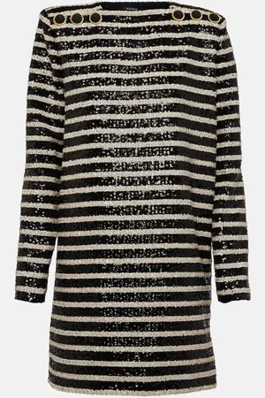 Balmain Sequined striped minidress