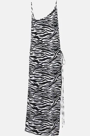 The Attico Zebra-print side-slit midi dress