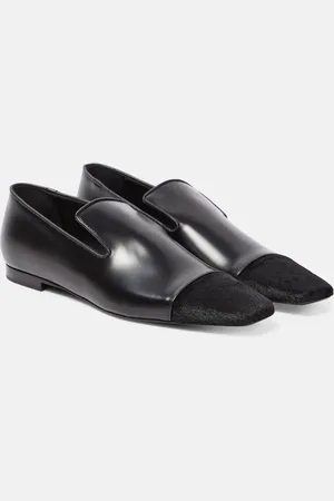 Totême Leather and calf hair loafers