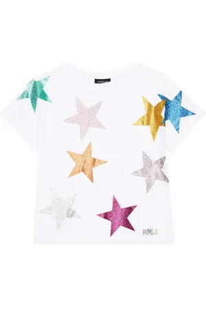 MONNALISA Embellished cotton jersey T-shirt