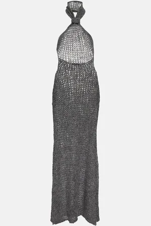 ANN DEMEULEMEESTER Halterneck alpaca-blend maxi dress