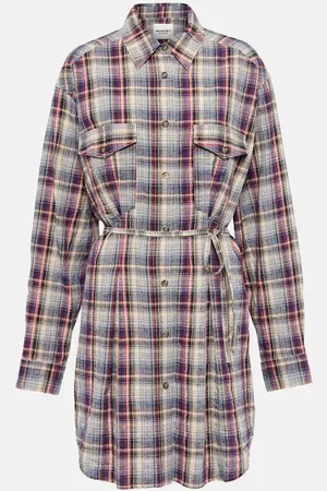 Marant Etoile Liliane checked flannel minidress