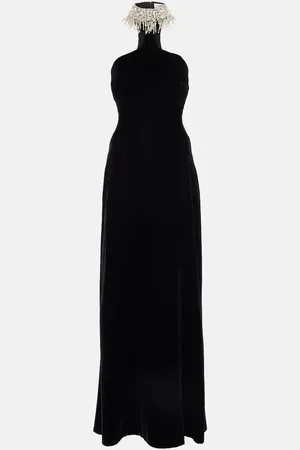 Alexander McQueen Embroidered velvet gown