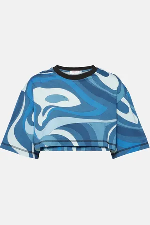 Puccini Marmo cotton jersey crop top