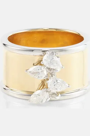 Rainbow K Erin 18kt gold and white gold ring with diamonds