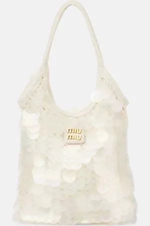 Miu Miu Ivy embroidered gabardine shopper