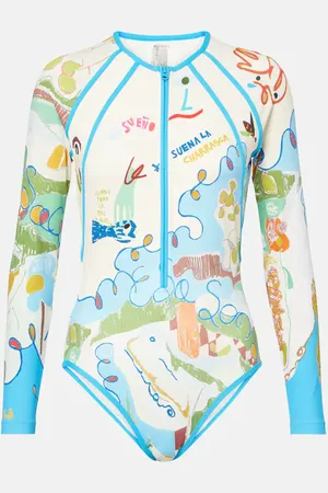 ALÉMAIS Nadia printed rashguard swimsuit