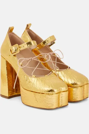 Simone Rocha Leather ballerina platform pumps