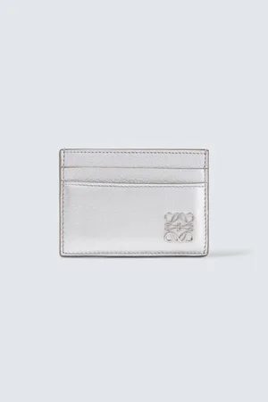 Loewe Anagram metallic leather card holder