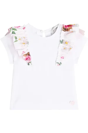 MONNALISA Baby ruffled tulle-trimmed T-shirt