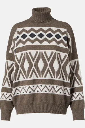 Brunello Cucinelli Wool, cashmere, and silk jacquard sweater