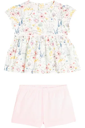 Il gufo Baby cotton-blend dress and bloomers set