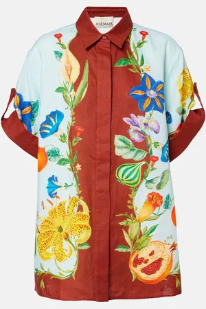 ALÉMAIS Dahlia floral linen shirt