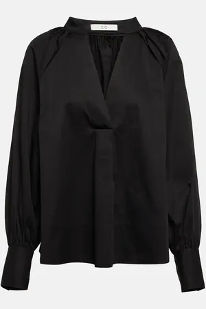 CO Oversized V-neck tton blouse