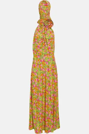 MAGDA BUTRYM Floral-appliquÃ© hooded maxi dress