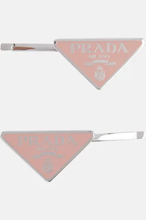 Prada Set of 2 logo hair clips